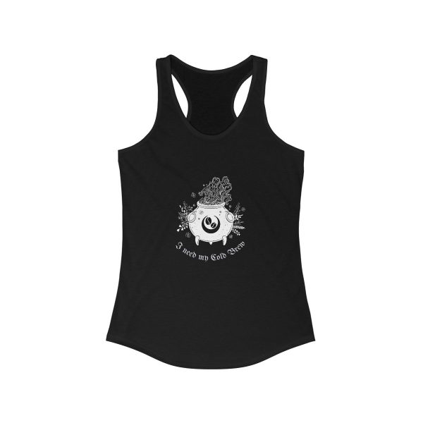 I Need My Cold Brew - Women's Ideal Racerback Tank - Image 2