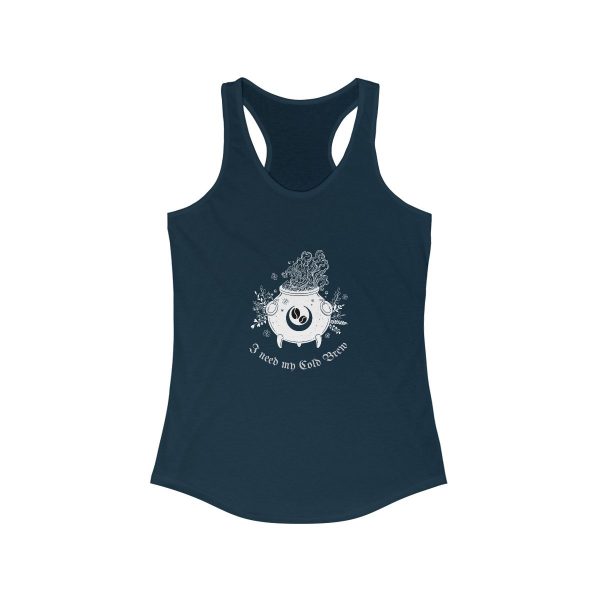 I Need My Cold Brew - Women's Ideal Racerback Tank - Image 9