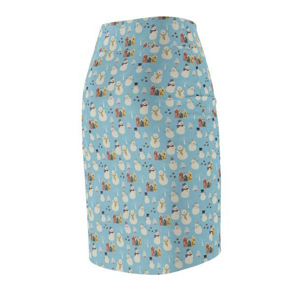 Snowman Pattern Women's Pencil Skirt - Image 4