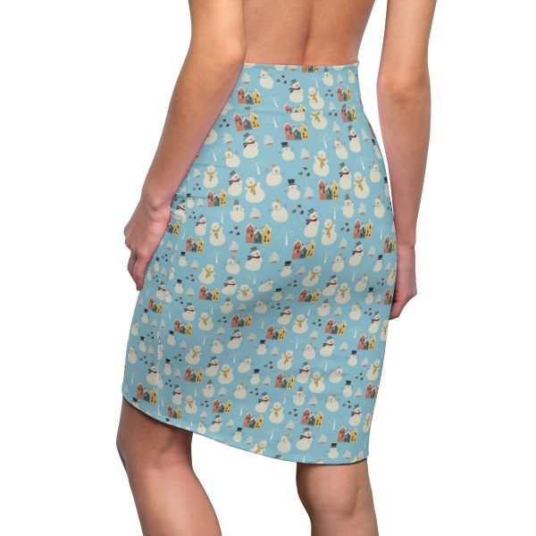 Snowman Pattern Women's Pencil Skirt - Image 6