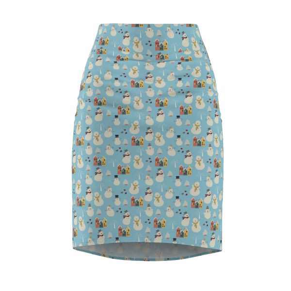 Snowman Pattern Women's Pencil Skirt