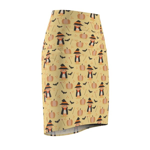 Cute Bear Witch Pumpkin Halloween Women's Pencil Skirt - Image 3