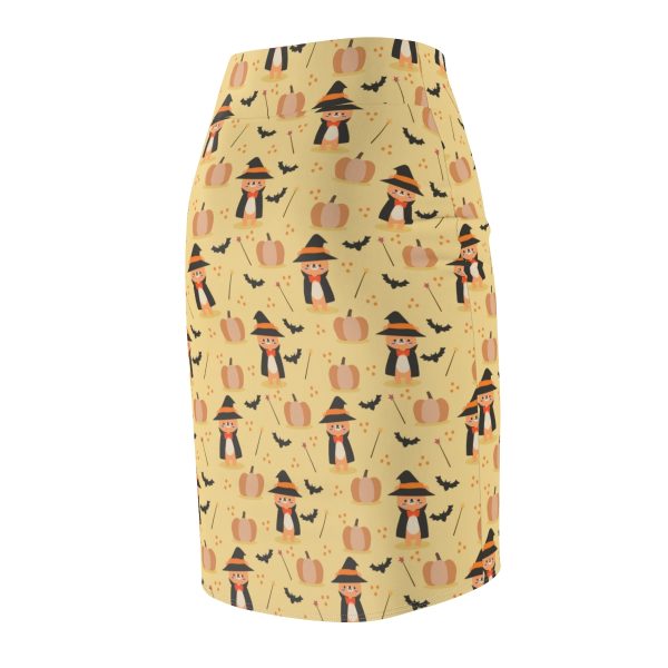 Cute Bear Witch Pumpkin Halloween Women's Pencil Skirt - Image 4