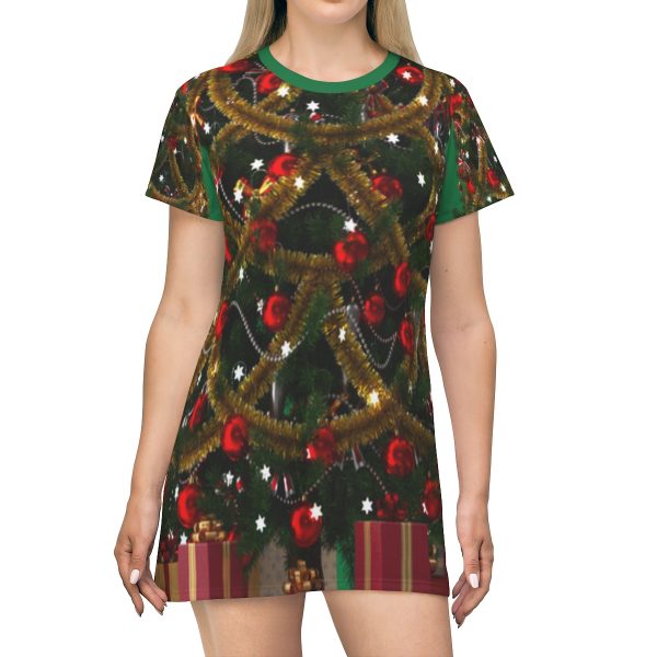 Christmas Tree All Over Print T-Shirt Dress - Image 2