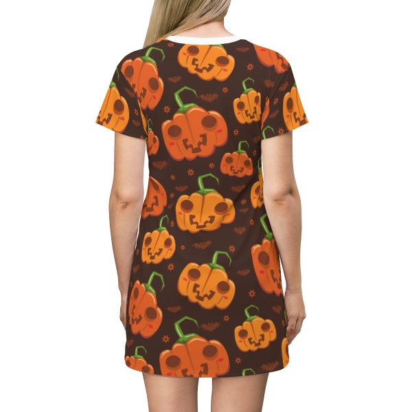 Pumpkin All Over Print T-Shirt Dress - Image 3