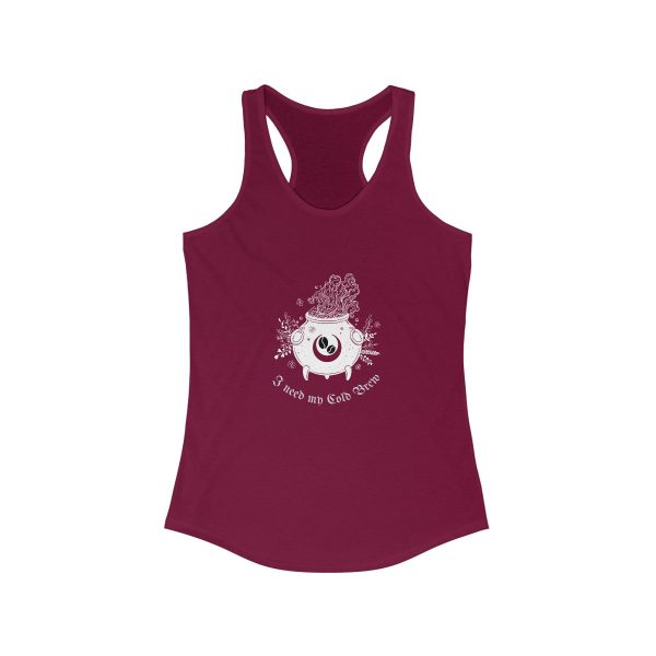 I Need My Cold Brew - Women's Ideal Racerback Tank - Image 11