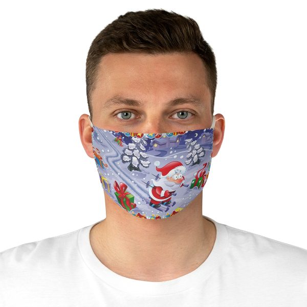 Santa In A Hurry Fabric Face Mask - Image 4