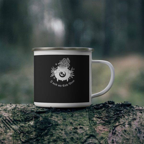 I Need My Cold Brew - Enamel Camping Mug - Image 4