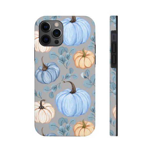 Blue Pumpkins on Grey, Tough Phone Cases, Case-Mate