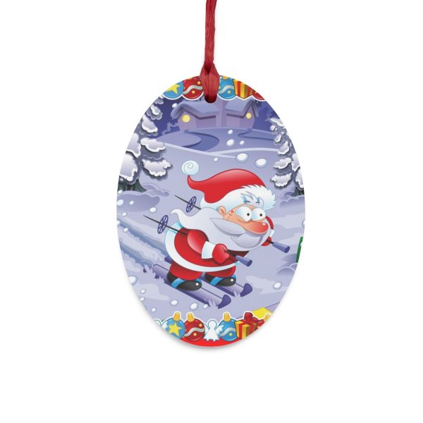 Santa in a Hurry Wooden Ornaments