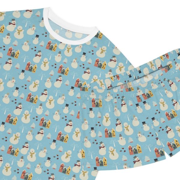 Snowman Pattern- Women's Short Pajama Set (AOP) - Image 3