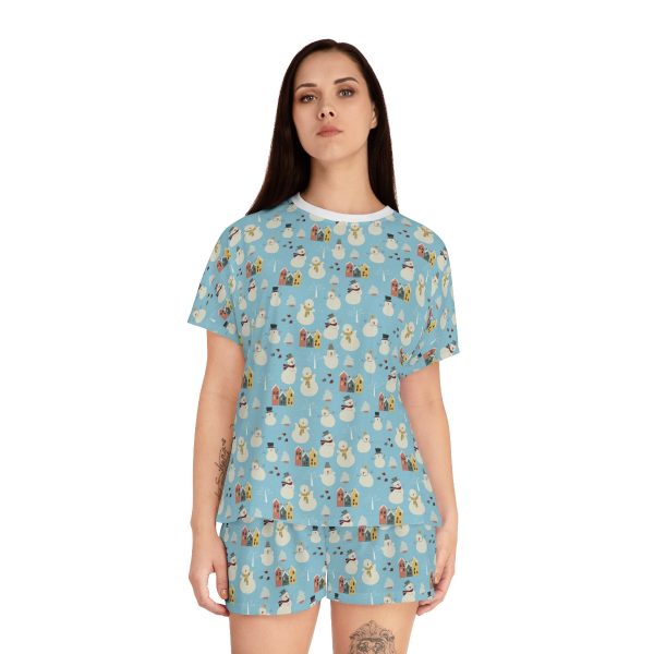 Snowman Pattern- Women's Short Pajama Set (AOP) - Image 4