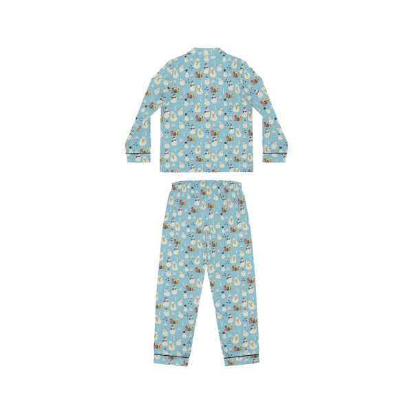 Snowman Pattern Women's Satin Pajamas (AOP) - Image 2