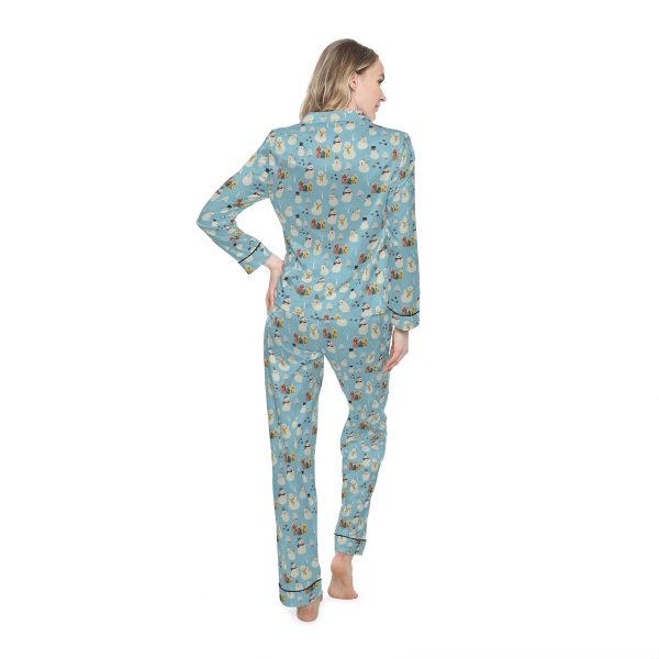 Snowman Pattern Women's Satin Pajamas (AOP) - Image 4