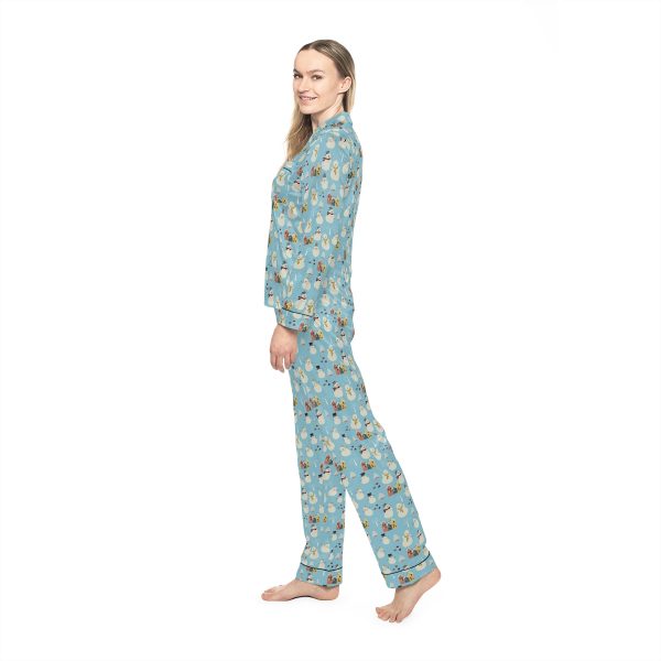 Snowman Pattern Women's Satin Pajamas (AOP) - Image 6