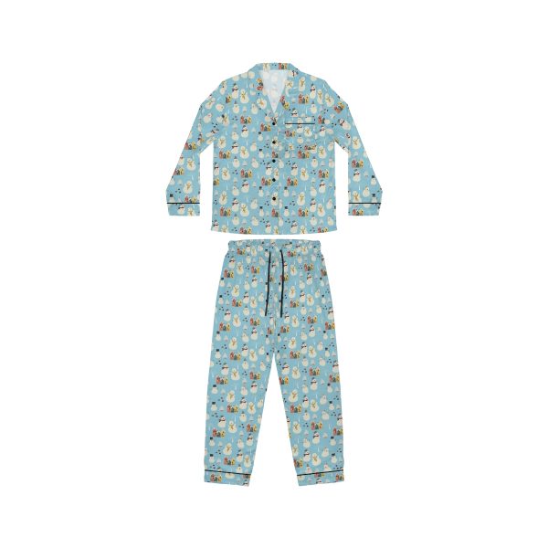 Snowman Pattern Women's Satin Pajamas (AOP)