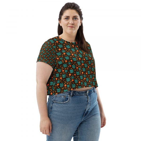 Trick Or Treat Halloween All-Over Print Crop Tee - Image 4