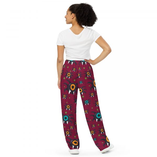 One-Eyed Monster Halloween All-over print unisex wide-leg pants - Image 3