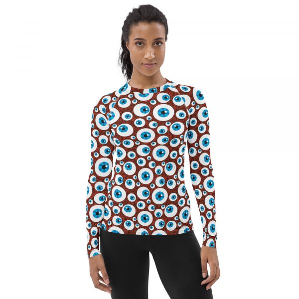 Eyes Halloween Pattern Women's Rash Guard