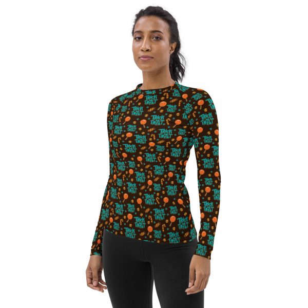 Trick or Treat Halloween Women's Rash Guard - Image 3