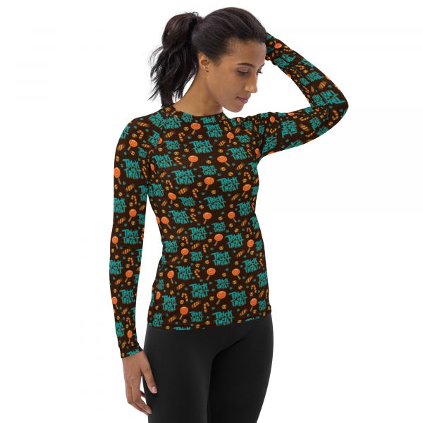 Trick or Treat Halloween Women's Rash Guard - Image 4