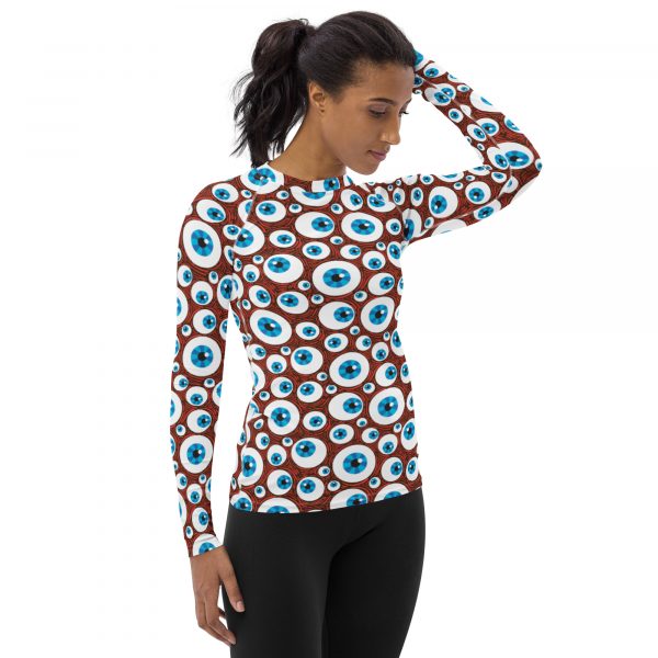 Eyes Halloween Pattern Women's Rash Guard - Image 4